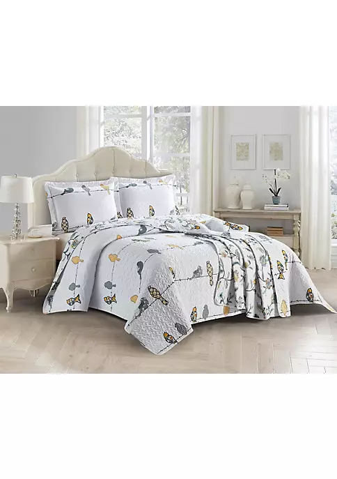 Egyptian Linens Ayat Birds - Reversible Bedspread Quilt Set 4 Egyptian Linens Ayat Birds - Reversible Bedspread Quilt Set - Image 2
