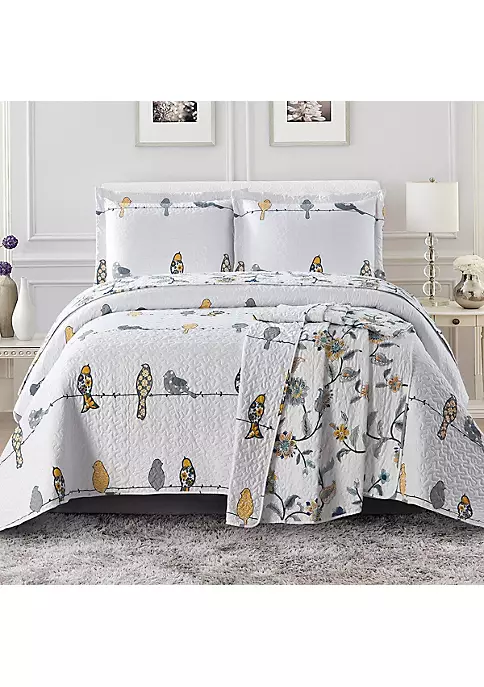 Egyptian Linens Ayat Birds - Reversible Bedspread Quilt Set 8 Egyptian Linens Ayat Birds - Reversible Bedspread Quilt Set - Image 6