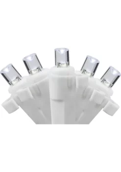 Brite Star 35 Battery Operated Clear LED Wide Angle Icicle Christmas Lights - 6.5 ft White Wire