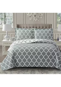 Egyptian Linens Reversible Meridian Oversized Quilt Set -Brite Star Shop Belk 660
