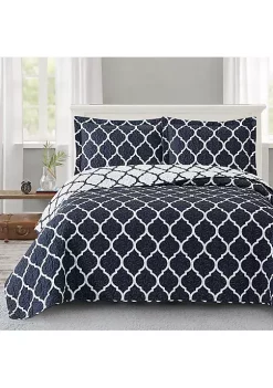 Egyptian Linens Reversible Meridian Oversized Quilt Set -Brite Star Shop Belk 661