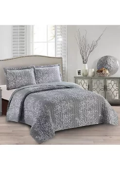 Egyptian Linens Odette Grey Quilt - Bedspread Set 10 Egyptian Linens Odette Grey Quilt - Bedspread Set -Brite Star Shop Belk 664