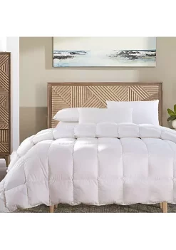 Egyptian Linens Egyptian Cotton Damask Stripe White Down Comforter Lightweight