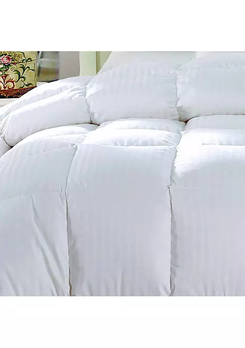 Egyptian Linens Egyptian Cotton Damask Stripe White Down Comforter Lightweight 4 Egyptian Linens Egyptian Cotton Damask Stripe White Down Comforter Lightweight - Image 2