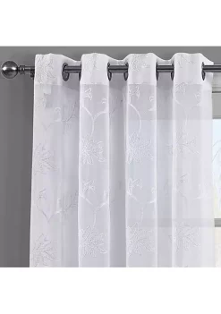 Egyptian Linens Andora Embroidered Grommet Top Sheer Panel Curtain Pair (Set of 2) 10 Egyptian Linens Andora Embroidered Grommet Top Sheer Panel Curtain Pair (Set of 2) -Brite Star Shop Belk 739