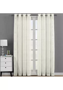 Egyptian Linens Andora Embroidered Grommet Top Sheer Panel Curtain Pair (Set of 2) 13 Egyptian Linens Andora Embroidered Grommet Top Sheer Panel Curtain Pair (Set of 2) -Brite Star Shop Belk 742