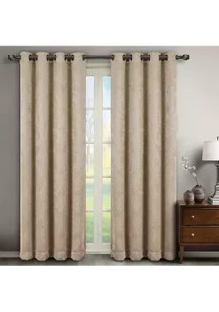 Egyptian Linens Bella Blackout Weave Paisley Grommet Curtain Panels (Set of 2) 11 Egyptian Linens Bella Blackout Weave Paisley Grommet Curtain Panels (Set of 2) -Brite Star Shop Belk 753