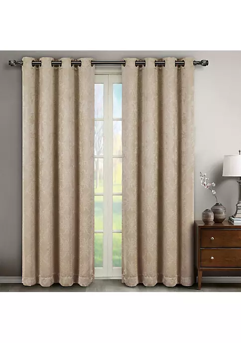 Egyptian Linens Bella Blackout Weave Paisley Grommet Curtain Panels (Set of 2) 5 Egyptian Linens Bella Blackout Weave Paisley Grommet Curtain Panels (Set of 2) - Image 3