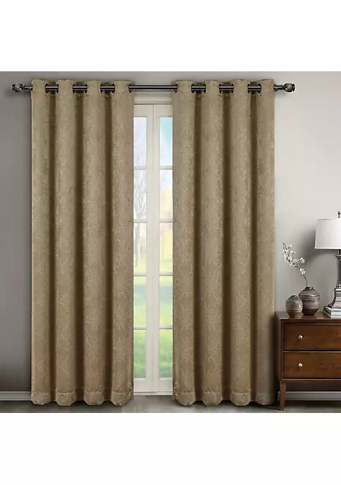 Egyptian Linens Bella Blackout Weave Paisley Grommet Curtain Panels (Set of 2) 6 Egyptian Linens Bella Blackout Weave Paisley Grommet Curtain Panels (Set of 2) - Image 4