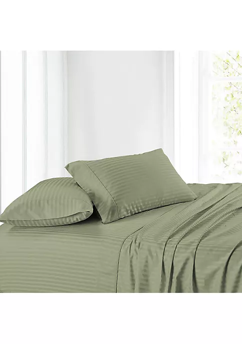 Egyptian Linens Egyptian Cotton Sheet Set - Striped 300 Thread Count 14 Egyptian Linens Egyptian Cotton Sheet Set - Striped 300 Thread Count - Image 12