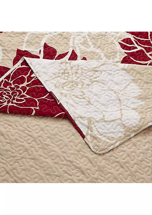 Egyptian Linens Helena Burgundy Quilt - Bedspread Set 4 Egyptian Linens Helena Burgundy Quilt - Bedspread Set - Image 2