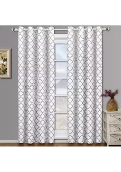 Egyptian Linens Thermal Insulated Curtain White Meridian Pair (Set of 2 Panels)