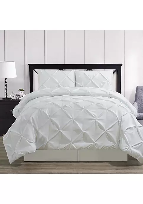 Egyptian Linens White Oxford Comforter Set Luxury Double Needle Soft Pinch Pleated 7 Egyptian Linens White Oxford Comforter Set Luxury Double Needle Soft Pinch Pleated - Image 5