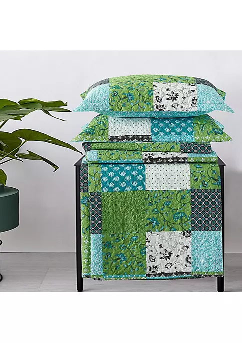 Egyptian Linens Rebekah Spring Garden Style Oversized Quilt Set Wrinkle-Free Coverlet Set 6 Egyptian Linens Rebekah Spring Garden Style Oversized Quilt Set Wrinkle-Free Coverlet Set - Image 4