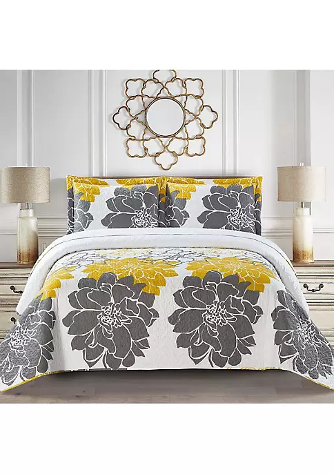Egyptian Linens Helena Gold Quilt - Bedspread Set 3 Egyptian Linens Helena Gold Quilt - Bedspread Set