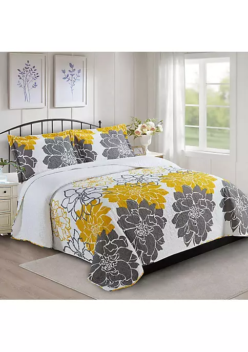 Egyptian Linens Helena Gold Quilt - Bedspread Set 5 Egyptian Linens Helena Gold Quilt - Bedspread Set - Image 3
