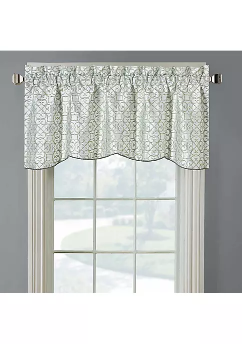 Egyptian Linens Halifax Lined Embroidered Window Valance 52"W x 19"L (Single) 3 Egyptian Linens Halifax Lined Embroidered Window Valance 52"W x 19"L (Single)