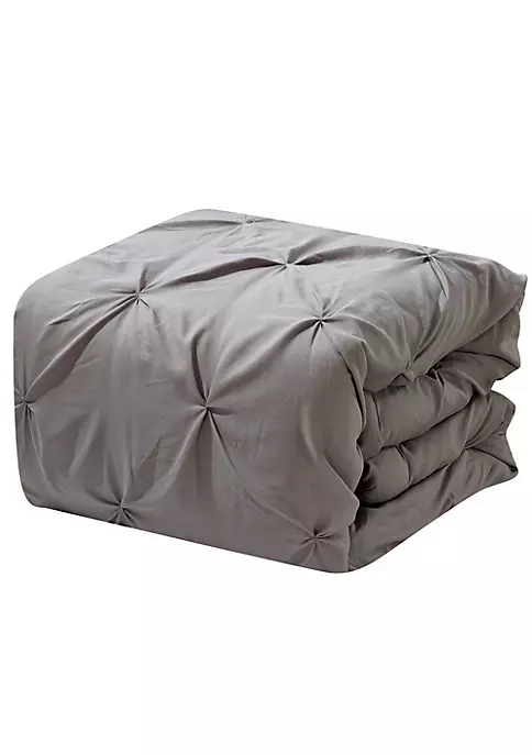 Egyptian Linens Gray Oxford Comforter Set Luxury Double Needle Soft Pinch Pleated 4 Egyptian Linens Gray Oxford Comforter Set Luxury Double Needle Soft Pinch Pleated - Image 2