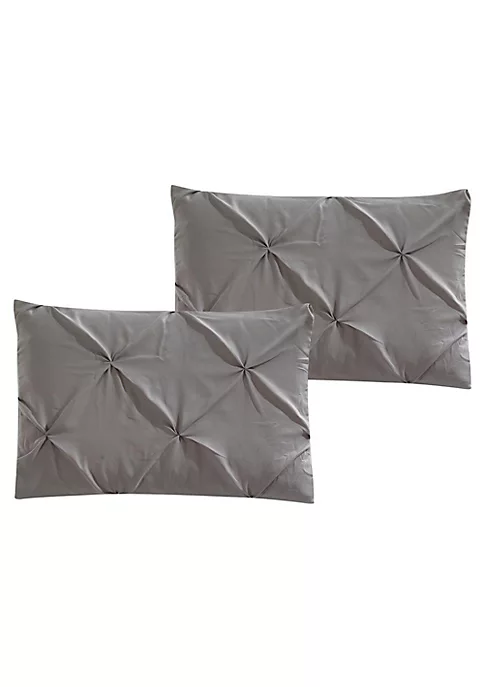 Egyptian Linens Gray Oxford Comforter Set Luxury Double Needle Soft Pinch Pleated 6 Egyptian Linens Gray Oxford Comforter Set Luxury Double Needle Soft Pinch Pleated - Image 4