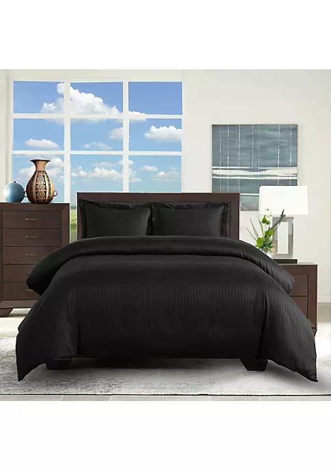 Egyptian Linens Egyptian Cotton Duvet Cover Set Damask Stripe 10 Egyptian Linens Egyptian Cotton Duvet Cover Set Damask Stripe - Image 8