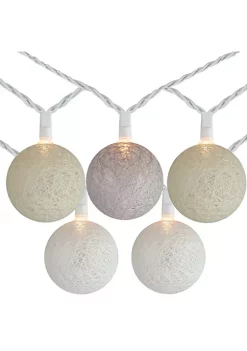 Brite Star Shop 22 Brite Star 10 Neutral Tone Yarn Ball Patio Globe Lights - 8.6 ft White Wire