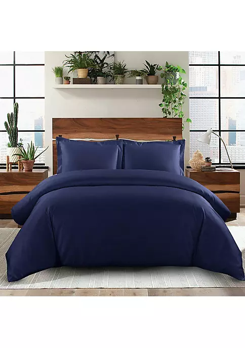 Egyptian Linens Solid 100% Cotton Duvet Cover Set - 600 Thread Count 4 Egyptian Linens Solid 100% Cotton Duvet Cover Set - 600 Thread Count - Image 2