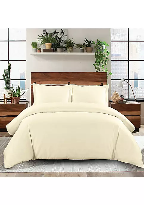 Egyptian Linens Solid 100% Cotton Duvet Cover Set - 600 Thread Count 6 Egyptian Linens Solid 100% Cotton Duvet Cover Set - 600 Thread Count - Image 4